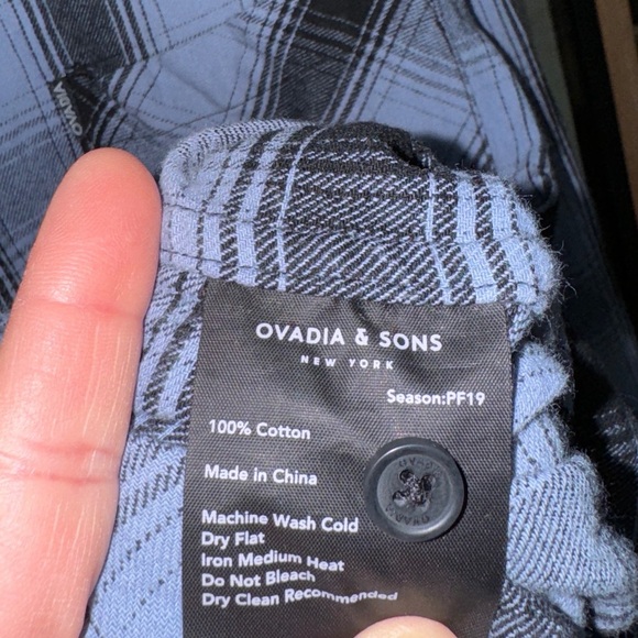 Ovadia & Sons Button Down Flannel Shirt long sleeve plaid windowpane sweater - Picture 4 of 8